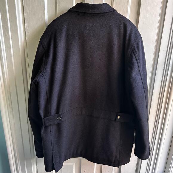 Brook Taverner Country Coat Wool Cashmere Navy Blue - Picture 6 of 10